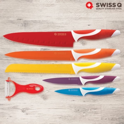 Set mit 6 keramikbeschichteten Messer &quote;Swiss Q&quote;