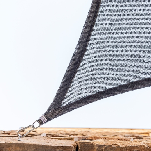Rechteckiges Sonnensegel 3 × 4 m, atmungsaktiv. HDPE, grau