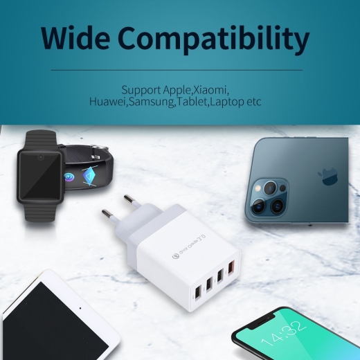 USB-Netzteil mit Schnell-Ladefunktion, 4-Port