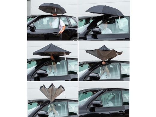 Coolbrella - umgekehrt zusammenklappbarer Regenschirm