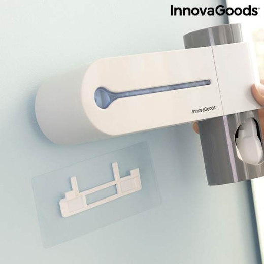UV-Zahnbürsten-Sterilisator mit Zahnpastahalter und -spender