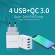 USB-Netzteil mit Schnell-Ladefunktion, 4-Port
