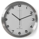 Funk-Wanduhr in schlichtem Design, Ø 30 cm, silber/weiss
