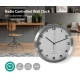 Funk-Wanduhr in schlichtem Design, Ø 30 cm, silber/weiss